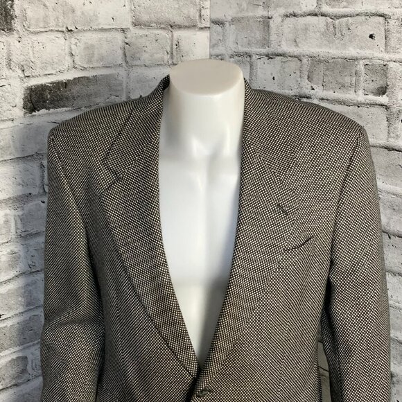 Vintage Union Made Harry Rosen Black White Wool Blazer Sport Coat - Picture 2 of 16